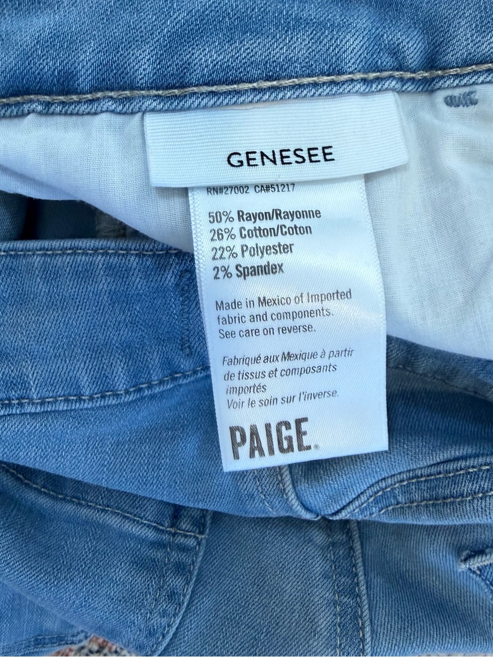 PAIGE Genesee Wide Leg Jeans 29 Ethel Light Wash High Rise Stretch Denim - Picture 9 of 14